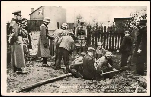 Ansichtskarte  SS-Ordnungspolizei WK2 suche nach Waffen 1940