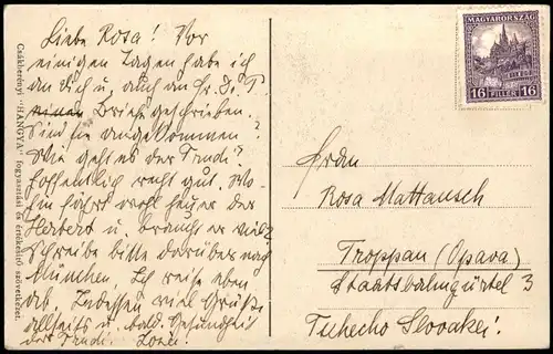 Postcard Csákberény Gróf Meran Jánosné parkrészlete. 1928