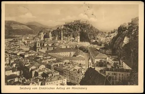 Ansichtskarte Salzburg vom Elektrischen Aufzug am Mönchsberg 1909