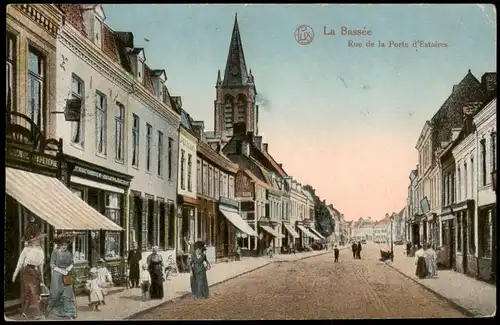 CPA La Bassée 1915 Rue de la Porte d'Estaires 1915  gel. div. Feldpoststempel