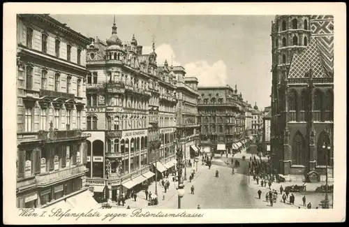 Ansichtskarte Wien Stefansplatz gegen Rotenturmstraße 1928