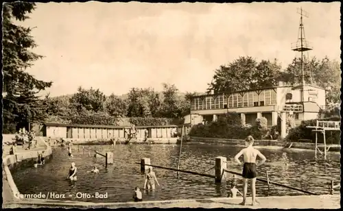 Ansichtskarte Gernrode-Quedlinburg Schwimmbad, Anlagen 1961