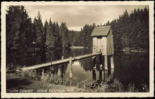Ansichtskarte Altenau-Clausthal-Zellerfeld Unterer Kellerhalser Teich 1930