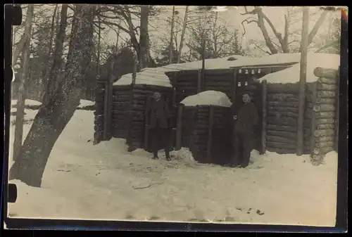 Soldaten im Winter, Unterstand WK1 Militaria 1916 Privatfoto Foto