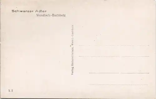 Märkisch Buchholz (Wendisch Buchholz) Restaurant Schwarzer Adler 1932