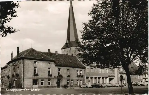 Ansichtskarte Schöppenstedt Markt, VW-Käfer 1962