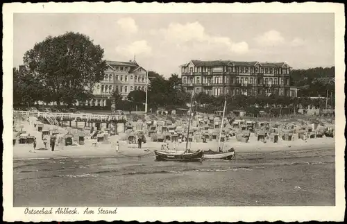 Ansichtskarte Ahlbeck (Usedom) Hotels an der Strandpromenade 1934