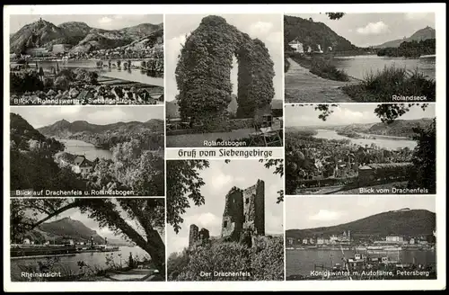 Ansichtskarte Königswinter Drachenfels - Mehrbild 1957
