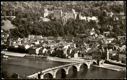 Ansichtskarte Heidelberg Stadt vom Philosophenweg 1957