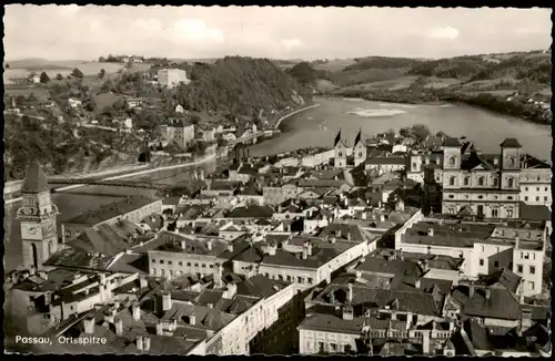 Ansichtskarte Passau Blick von der Ortsspitze 1964
