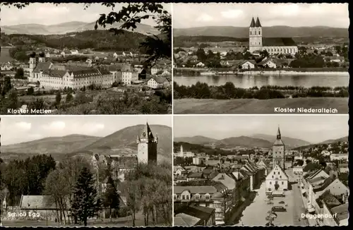 Ansichtskarte Deggendorf 4 Bild: Kloster, Stadt 1964