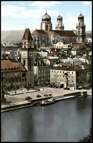 Ansichtskarte Passau Markt, Dom - Colorfotokarte 1964