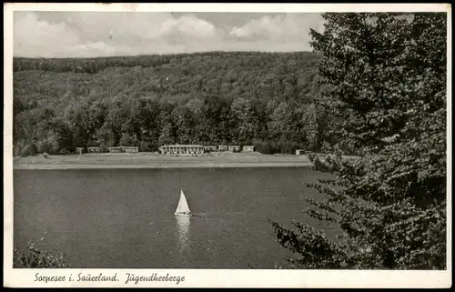 Ansichtskarte Sundern (Sauerland) Sorpesee/Sorpetalsperre Jugendherberge 1963