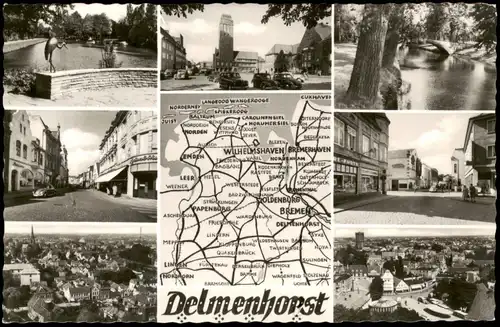 Ansichtskarte Delmenhorst Demost Stadt, Straßen, Park 1963