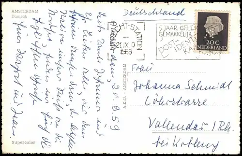 Postkaart Amsterdam Amsterdam Schiff - Damrak 1969