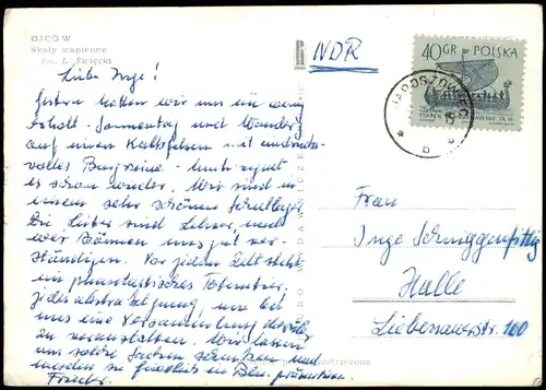 Postcard Ojcow Ojców Skały wapienne 1964