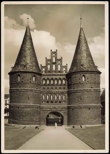 Ansichtskarte Lübeck Holstentor - Fotokunst 1938