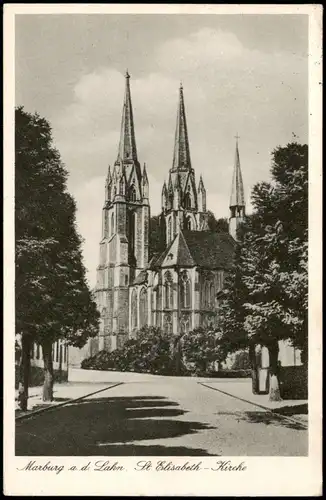 Ansichtskarte Marburg an der Lahn Elisabethkirche 1954