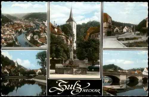 Ansichtskarte Sulz am Neckar 5 Bild: Stadt, Panorama, Brücke 1966