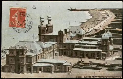 CPA Dieppe Le Casino. vue du Vieux-Château 1908