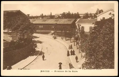 CPA Macon Mâcon Avenue de la Gare 1928