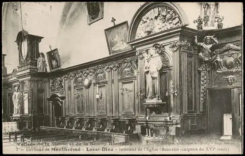 CPA Monthermé Abtei Laval Dieu Interieur 1922