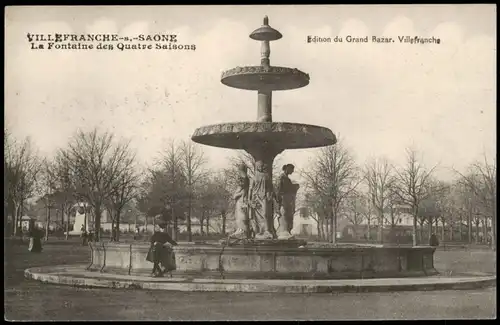 CPA Villefranche-sur-Saône La Fontaine des Quatre Saisons 1913