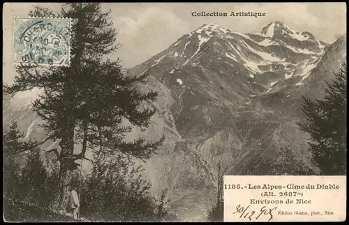 CPA Nizza Nice Les Alpes-Cime du Diable (Alt. 2687m) 1908