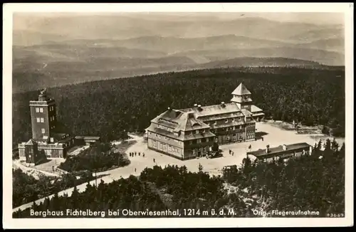Ansichtskarte Oberwiesenthal Luftbild 1941  gel. Mit Werbe Maschinenstempel