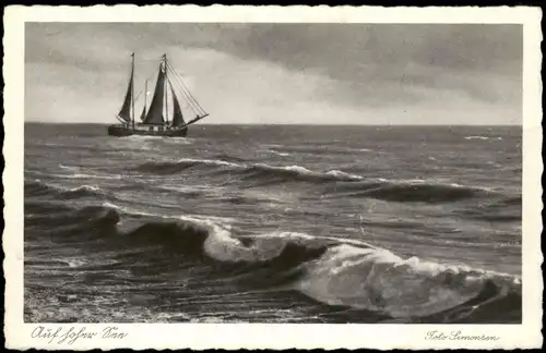 Arendsee (Mecklenburg-Vorpommern )-Kühlungsborn Strand, Segelboot 1928