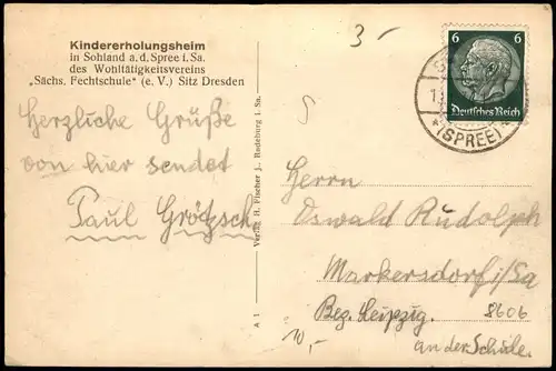 Ansichtskarte Sohland (Spree) Załom Kindererholungsheim 1941