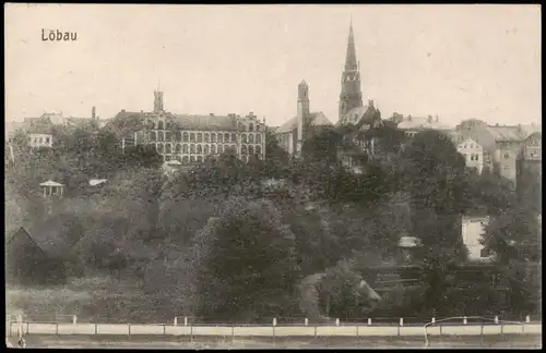 Ansichtskarte Löbau Stadtpartie 1918  gel. Feldpost WK1