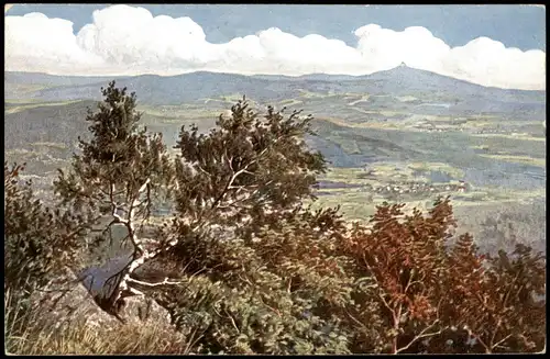 Reichenberg Liberec Blick über die Stadt zum Jeschken (Ještěd) 1919