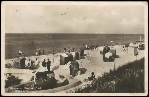Ansichtskarte Prerow Strandleben, Strandkörbe - Fotokarte 1930