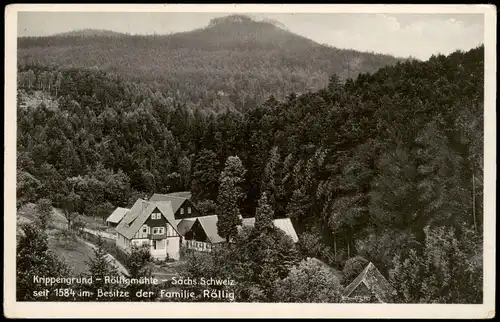 Ansichtskarte Krippen-Bad Schandau Rölligmühle, Krippengrund 1934