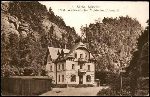 Ansichtskarte Polenz-Neustadt (Sachsen) Waltersdorfer Mühle 1923