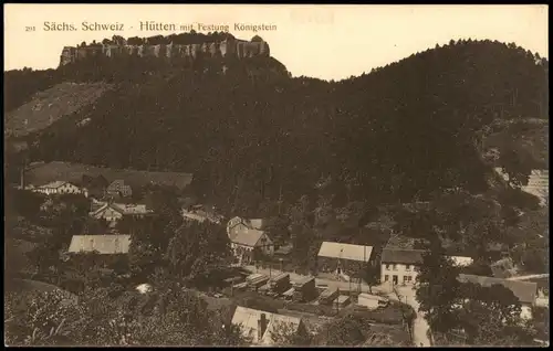 Ansichtskarte Königstein (Sächsische Schweiz) Sägewerk und Hütten 1913