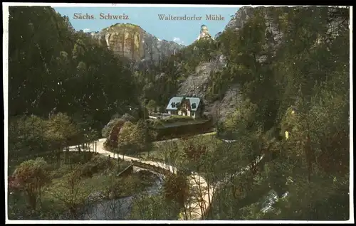 Ansichtskarte Polenz-Neustadt (Sachsen) Waltersdorfer Mühle 1929