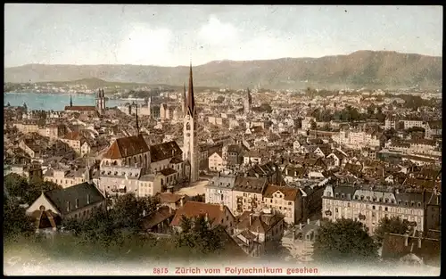 Ansichtskarte Zürich vom Polytechnikum gesehen 1913