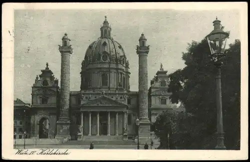 Ansichtskarte Wien Karlskirche Kirche Church Eglise 1925