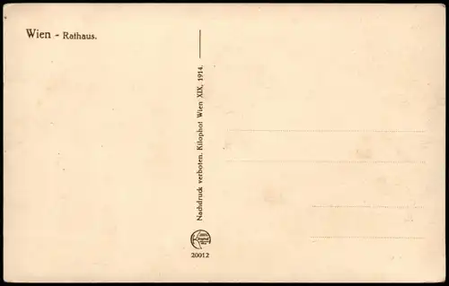 Ansichtskarte Wien Wiener Rathaus (Town Hall Vienna) 1914