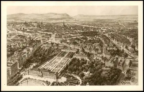 Ansichtskarte Wien Panorama-Ansicht Stadt Totale 1913