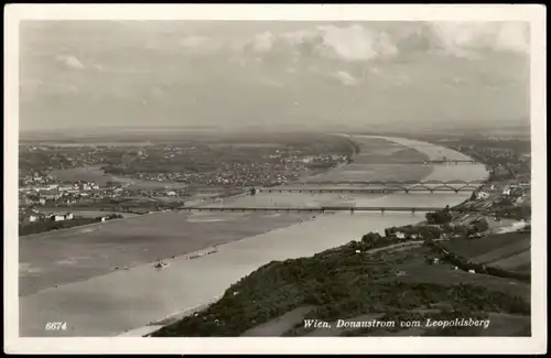 Ansichtskarte Wien Panorama Donaustrom vom Leopoldsberg 1937