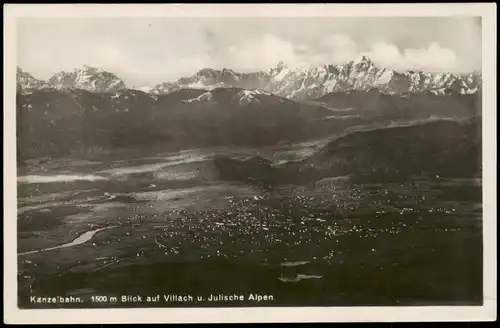 Ansichtskarte Villach Kanzelbahn, Villach u. Julische Alpen 1929
