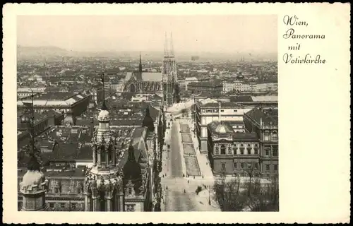 Ansichtskarte Wien Panorama mit Votivkirche 1930
