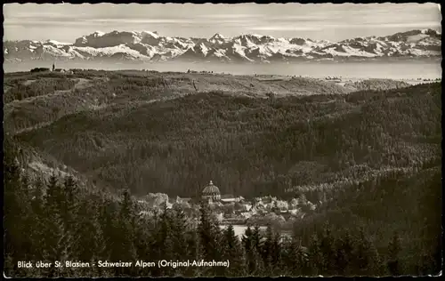 Ansichtskarte St. Blasien Panorama-Ansicht mit Schweizer Alpen 1960