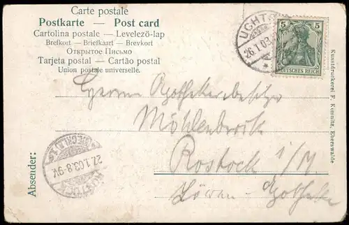 Ansichtskarte  Sr. Maj. der Kaiser und die 5 Königl Prinzen in Uniform 1903