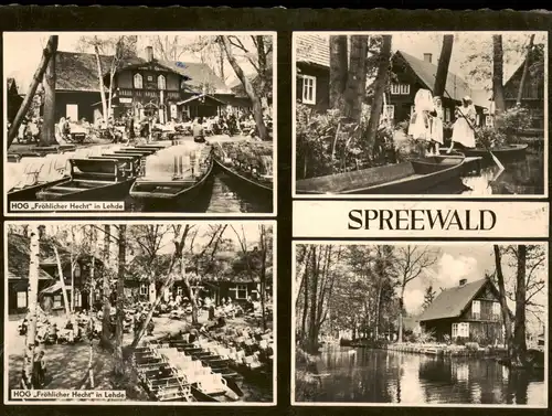 Lehde Lübbenau (Spreewald)  DDR Mehrbildkarte mit 4 Umland-Ansichten 1963