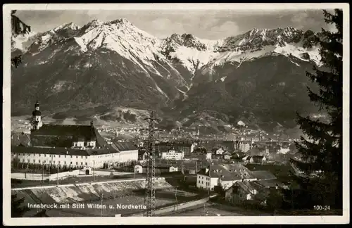 Ansichtskarte Innsbruck Panorama mit Stift Wilten u. Nordkette 1935