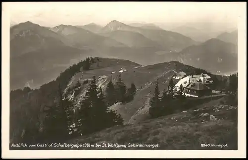 St. Wolfgang Salzkammergut Ausblick Gasthof Schafbergalpe  Salzkammergut 1930